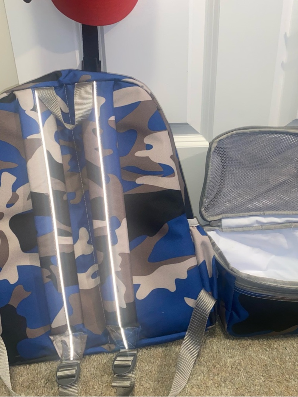 L.L. Bean Blue Camo Backpack & Lunch box - Picture 3 of 6